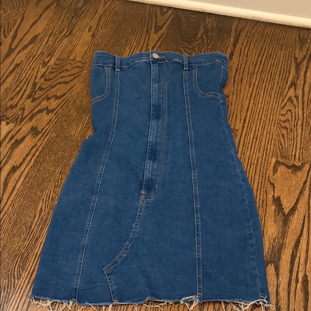Edikted Blue Denim Mini Dress